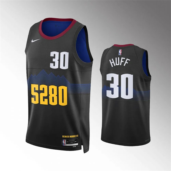  Mens Denver Nuggets #30 Jay Huff 2023-24 Black City Edition Jersey 
