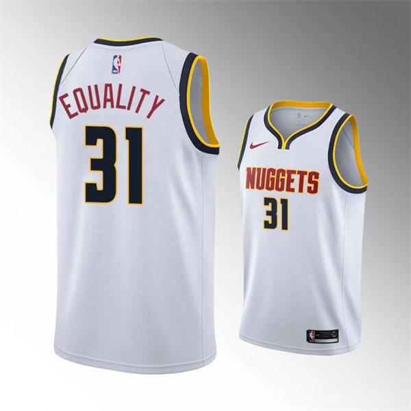  Mens Denver Nuggets #31 Vlatko Cancar White Association Edition Jersey 