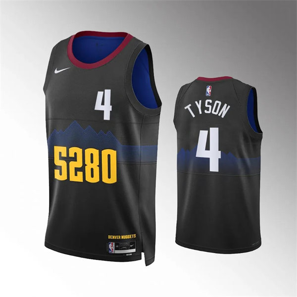  Mens Denver Nuggets #4 Hunter Tyson 2023-24 Black City Edition Jersey 