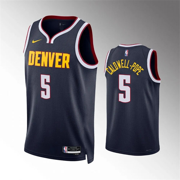  Mens Denver Nuggets #5 Kentavious Caldwell-Pope Navy Icon Edition Jersey 
