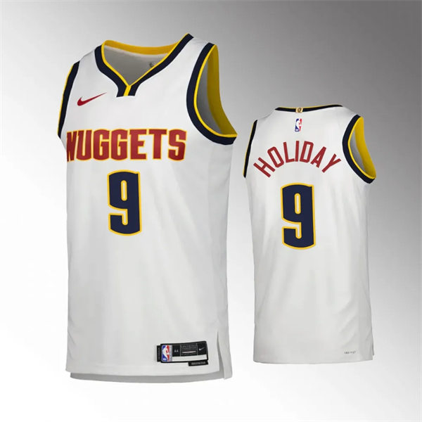  Mens Denver Nuggets #9 Justin Holiday White Association Edition Jersey 