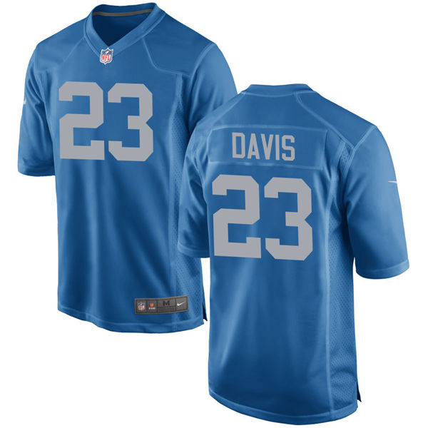  Mens Detroit Lions #23 Carlton Davis Nike Royal Alternate Retro Jersey 