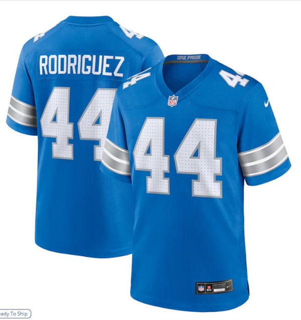  Mens Detroit Lions #44 Malcolm Rodriguez Nike 2024 Blue Vapor F.U.S.E. Limited Jersey 
