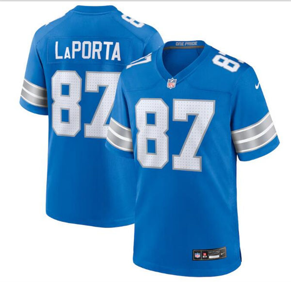  Mens Detroit Lions #87 Sam LaPorta Nike 2024 Blue Vapor F.U.S.E. Limited Jersey 