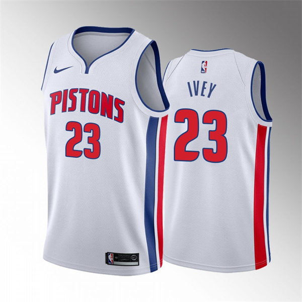  Mens Detroit Pistons #23 Jaden Ivey White Association Edition Jersey 