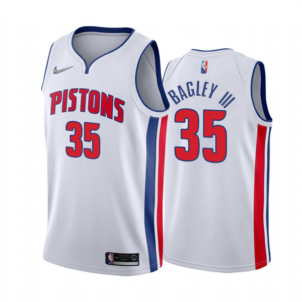  Mens Detroit Pistons #35 Marvin Bagley III White Association Edition Jersey 