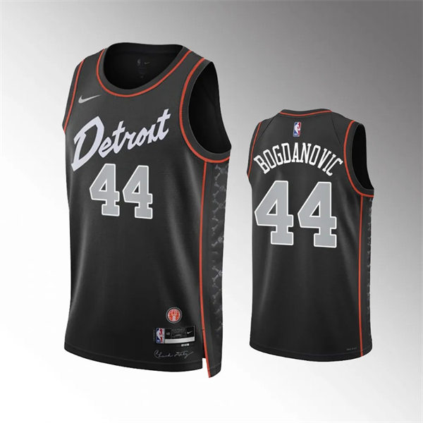  Mens Detroit Pistons #44 Bojan Bogdanovic Black 2023-24 City Edition Jersey 