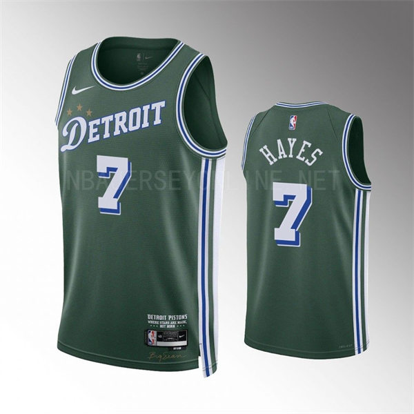  Mens Detroit Pistons #7 Killian Hayes 2022-23 City Edition Swingman Jersey Green 