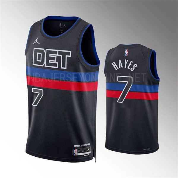  Mens Detroit Pistons #7 Killian Hayes 2022-23 Statement Edition Swingman Jersey Black 