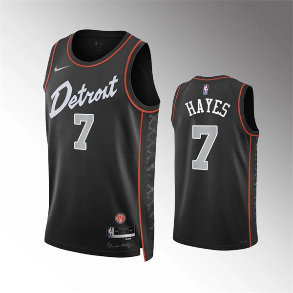  Mens Detroit Pistons #7 Killian Hayes Black 2023-24 City Edition Jersey 