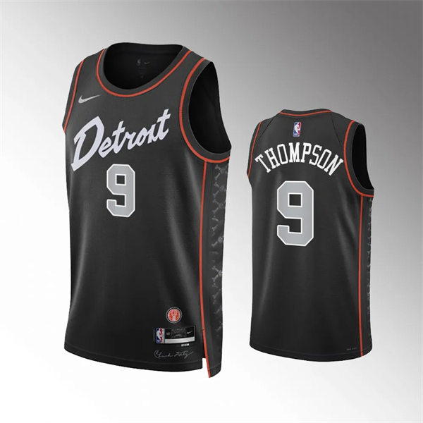  Mens Detroit Pistons #9 Ausar Thompson Black 2023-24 City Edition Jersey 