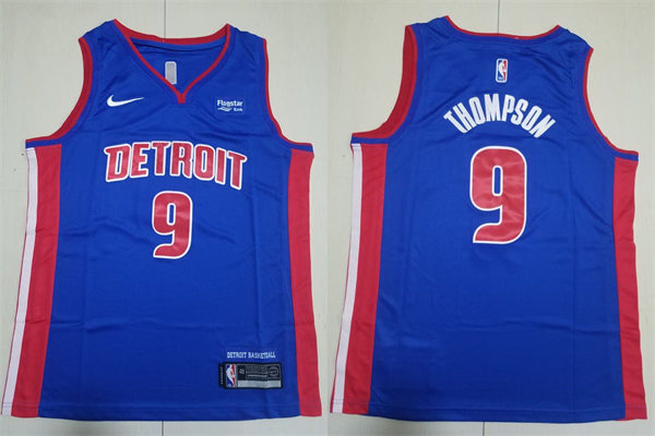  Mens Detroit Pistons #9 Ausar Thompson Blue Icon Edition Jersey 