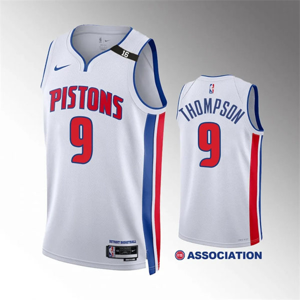  Mens Detroit Pistons #9 Ausar Thompson White Association Edition Jersey 