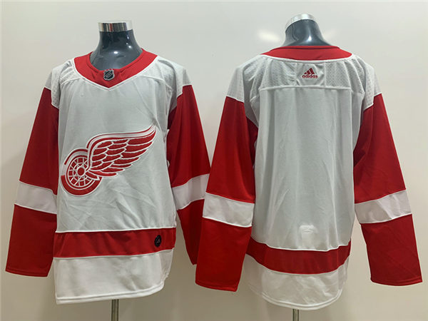  Mens Detroit Red Wings Blank Adidas White Away Team Jersey 