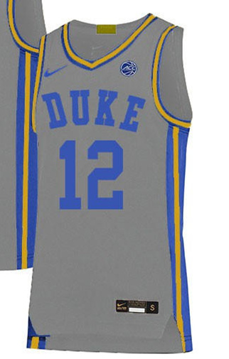  Mens Duke Blue Devils #12 Cameron Boozer 2025 Gray Basketball Jersey 