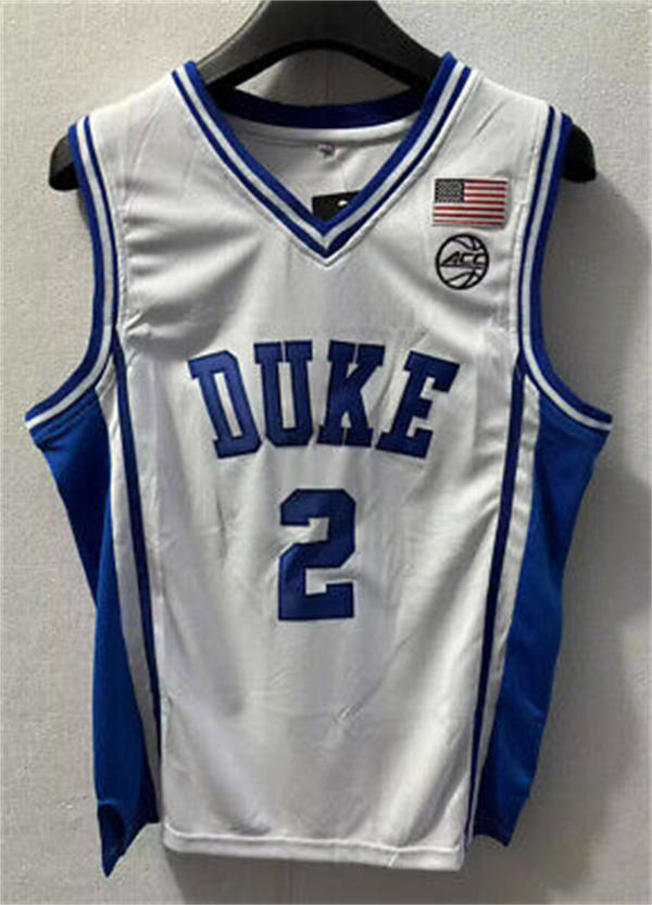 Mens Duke Blue Devils #2 Caydon Boozer 2025 White College Basketball Game Jersey 