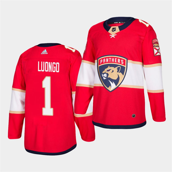  Mens Florida Panthers Retired Player #1 Roberto Luongo adidas Red Home Jersey 