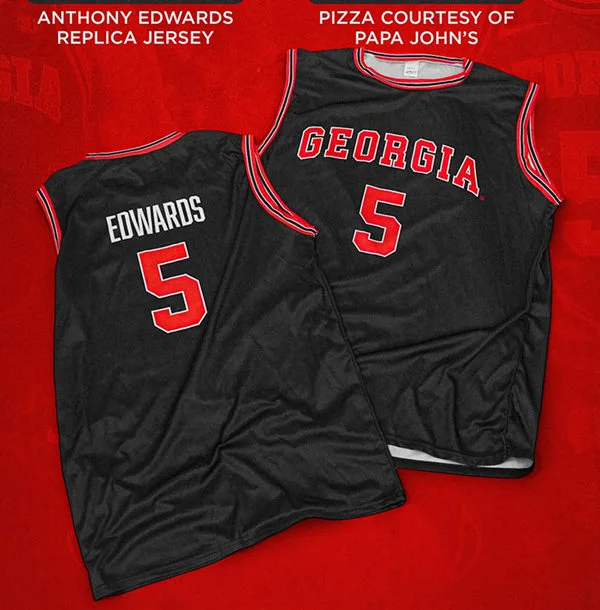  Mens Georgia Bulldogs #5 Anthony Edwards Nike Black College Basketball Classics Jersey 