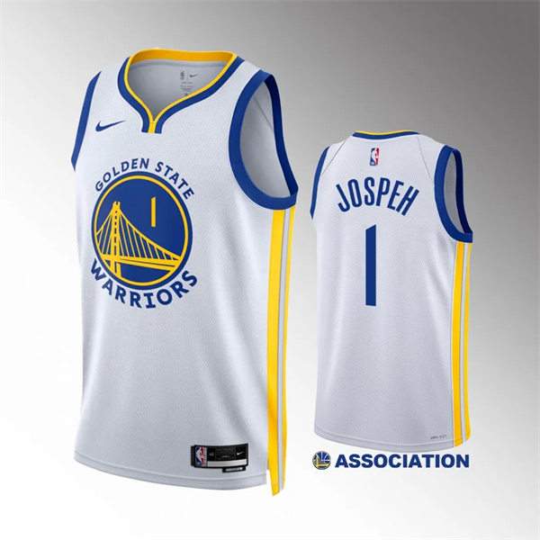 Mens Golden State Warriors #1 Cory Jospeh White Association Edition Swingman Jersey 