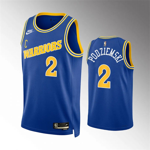  Mens Golden State Warriors #2 Brandin Podziemski Nike Royal Classics Edition Swingman Jersey 