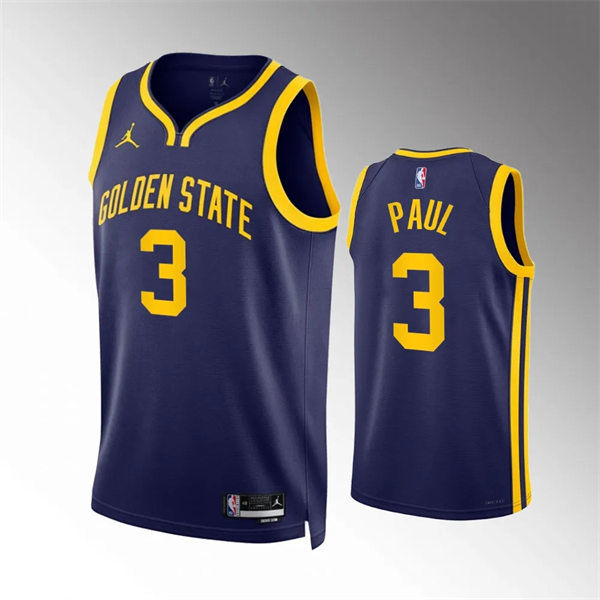  Mens Golden State Warriors #3 Chris Paul Navy 2022-23 Statement Edition Swingman Jersey 