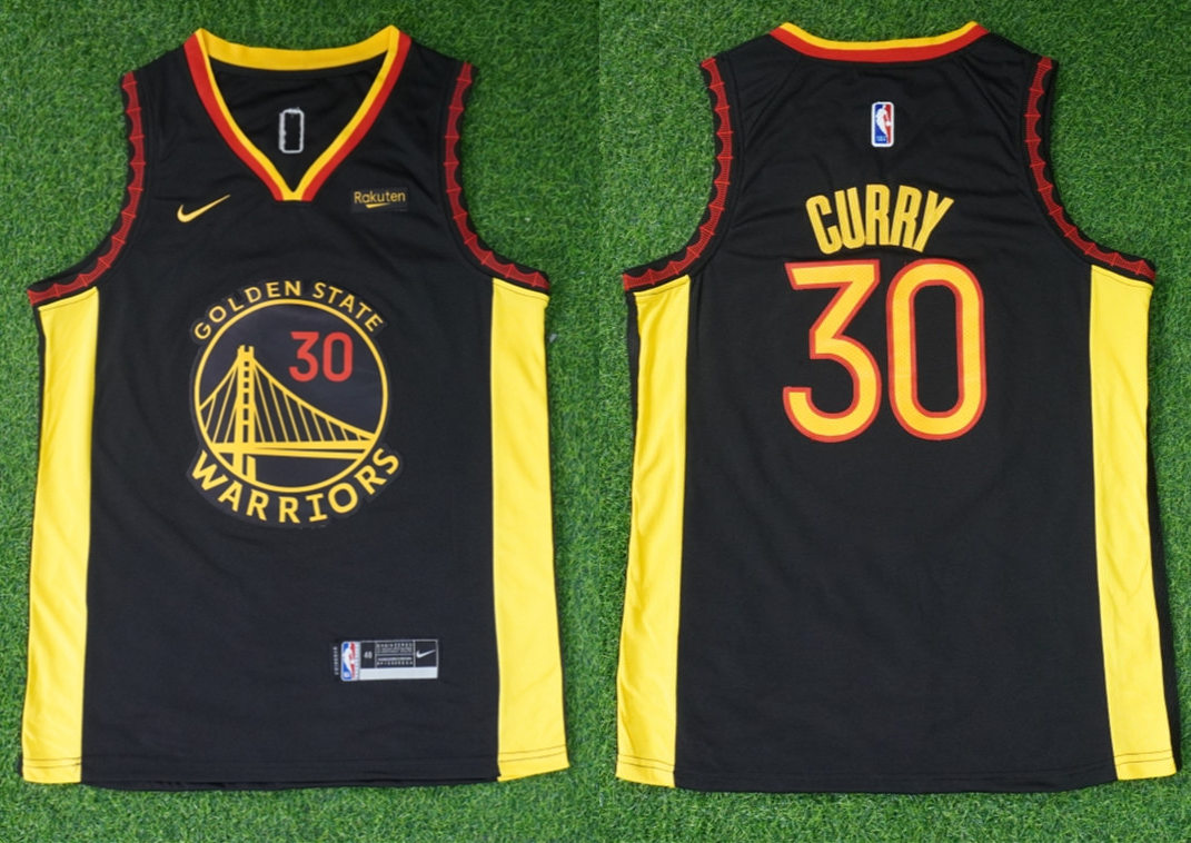  Mens Golden State Warriors #30 Stephen Curry 2023-24 Nike Black Earned Edition Jersey 