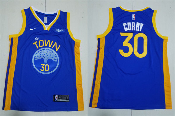  Mens Golden State Warriors #30 Stephen Curry OAK Town 2022-23 Earned Edition Jersey Blue 