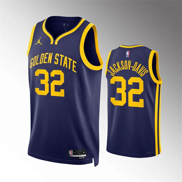  Mens Golden State Warriors #32 Trayce Jackson-Davis Navy 2022-23 Statement Edition Swingman Jersey 