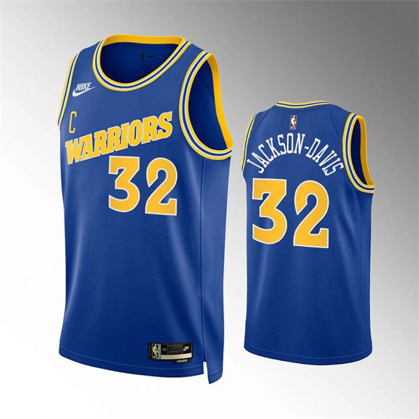  Mens Golden State Warriors #32 Trayce Jackson-Davis Nike Royal Classics Edition Swingman Jersey 