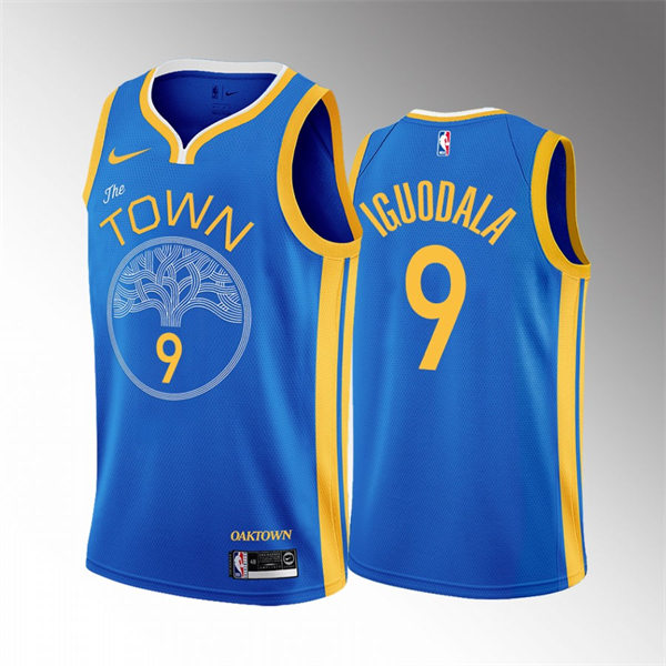  Mens Golden State Warriors #9 Andre Iguodala OAK Town 2022-23 Earned Edition Jersey Blue 
