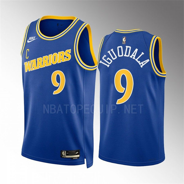  Mens Golden State Warriors #9 Andre Iguodala Royal 2022-23 Classic Edition Swingman Jersey 