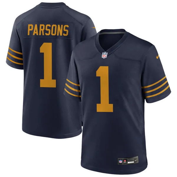  Mens Green Bay Packers #1 Micah Parsons Nike Navy The 1923 Classic Game Jersey 
