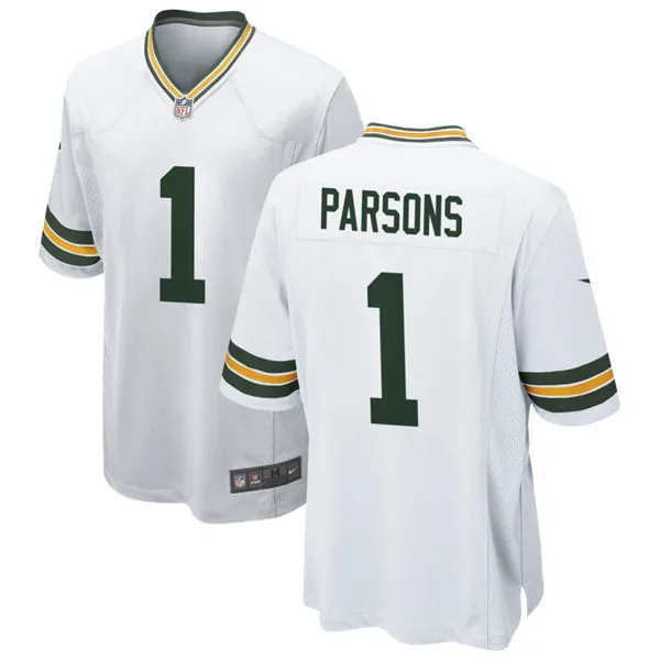  Mens Green Bay Packers #1 Micah Parsons Nike White F.U.S.E. Vapor Limited Jersey 