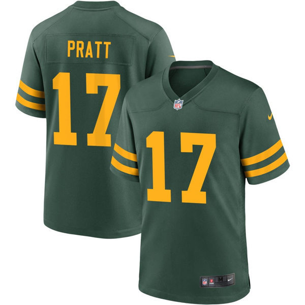  Mens Green Bay Packers #17 Michael Pratt Nike Green Alternate Retro 1950s Throwback Jersey 
