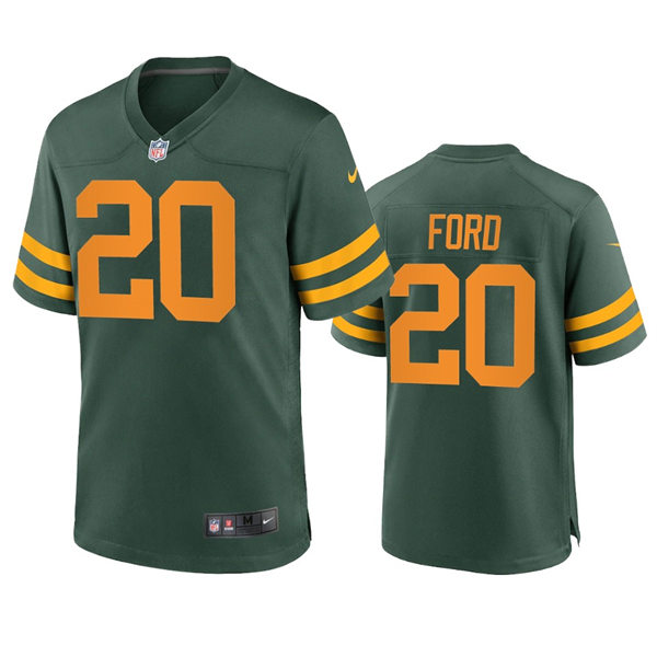  Mens Green Bay Packers #20 Rudy Ford Nike 2021 Green Alternate Retro 1950s Throwback Jersey 