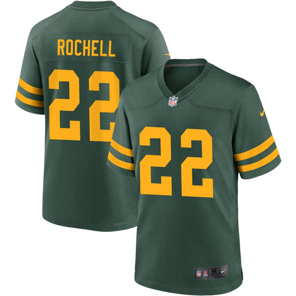  Mens Green Bay Packers #22 Robert Rochell Nike Green Alternate Retro 1950s Throwback Jersey 