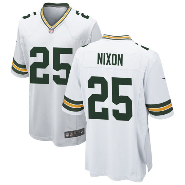  Mens Green Bay Packers #25 Keisean Nixon Nike White Vapor Limited Player Jersey 