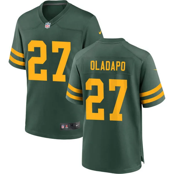  Mens Green Bay Packers #27 Kitan Oladapo Nike Green Alternate Retro 1950s Throwback Limited Jersey 
