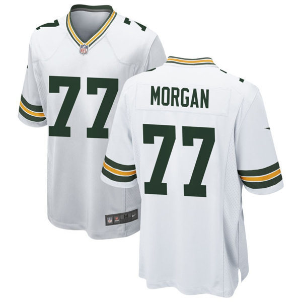  Mens Green Bay Packers #77 Jordan Morgan Nike White Vapor Limited Player Jersey 