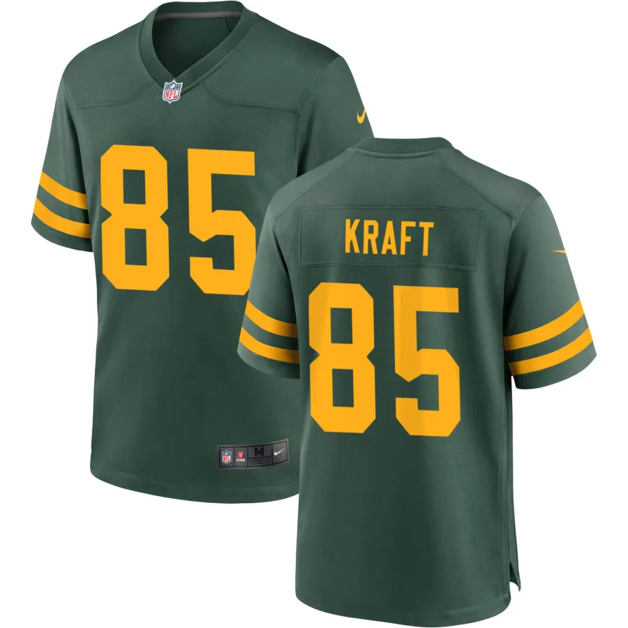  Mens Green Bay Packers #85 Tucker Kraft Nike Green Alternate Retro 1950s Throwback Limited Jersey 