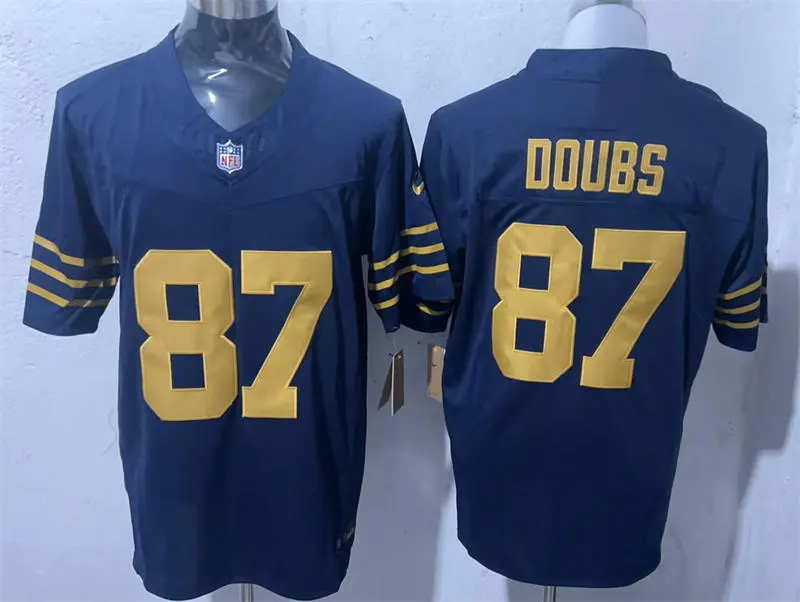  Mens Green Bay Packers #87 Romeo Doubs Nike Navy The 1923 Classic Game Jersey 
