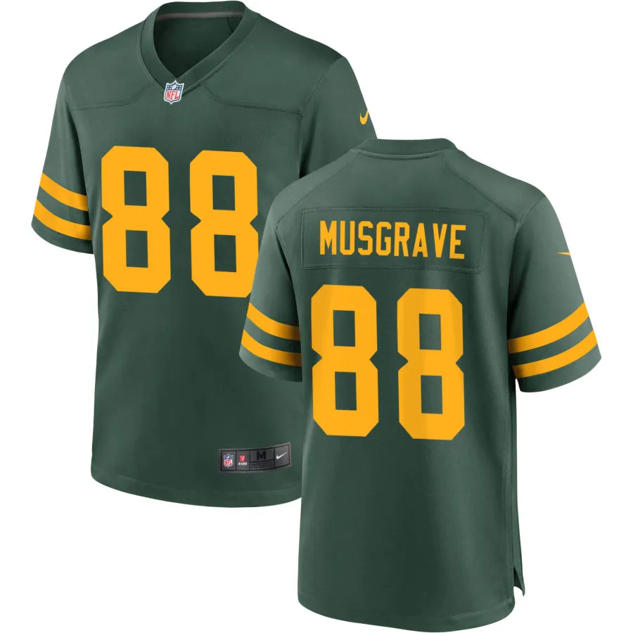 Mens Green Bay Packers #88 Luke Musgrave Nike Green Alternate Retro 1950s Throwback Limited Jersey 