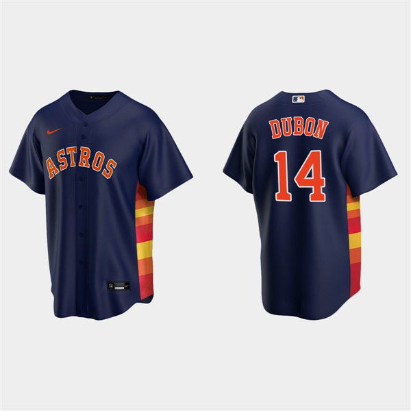  Mens Houston Astros #14 Mauricio Dubon  Navy Alternate Coolbase Jersey 