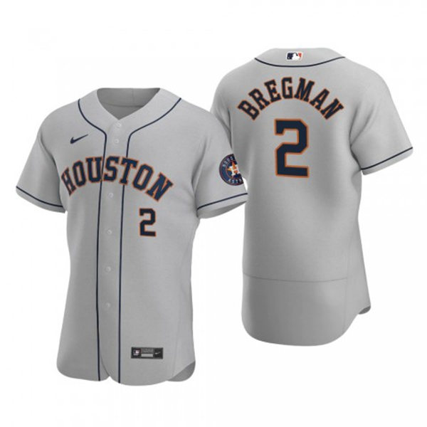  Mens Houston Astros #2 Alex Bregman Nike Gray Road Flexbase Jersey 