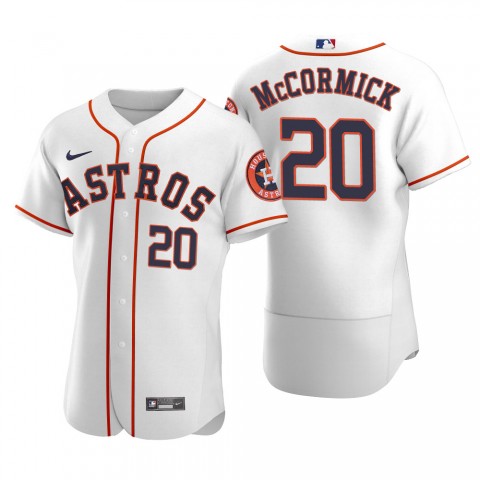  Mens Houston Astros #20 Chas McCormick Nike White Home Flexbase Jersey 