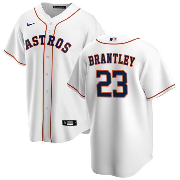 Mens Houston Astros #23 Michael Brantley Nike White Home CoolBase Jersey 