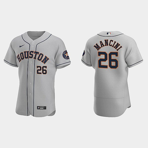  Mens Houston Astros #26 Trey Mancini Gray Road Flexbase Player Jersey 