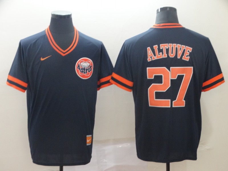  Mens Houston Astros #27 Jose Altuve Nike Navy Fashion Jersey 