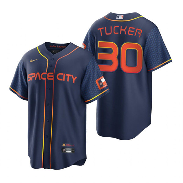 Mens Houston Astros #30 Kyle Tucker Nike Navy 2022 City Connect Jersey 