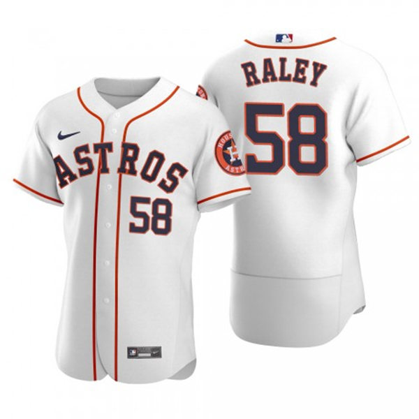  Mens Houston Astros #58 Brooks Raley Nike White Home Flexbase Jersey 